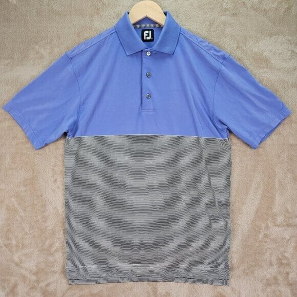 FootJoy Polo Shirt Two Tone Striped Short Sleeve Golf Men's Size S Outdoor - Picture 1 of 10
